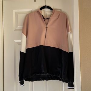 Zara Color Block Half-Zip Hoodie